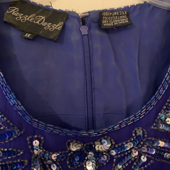 Vintage Navy and Silver Beaded Top - Picture 5 of 7